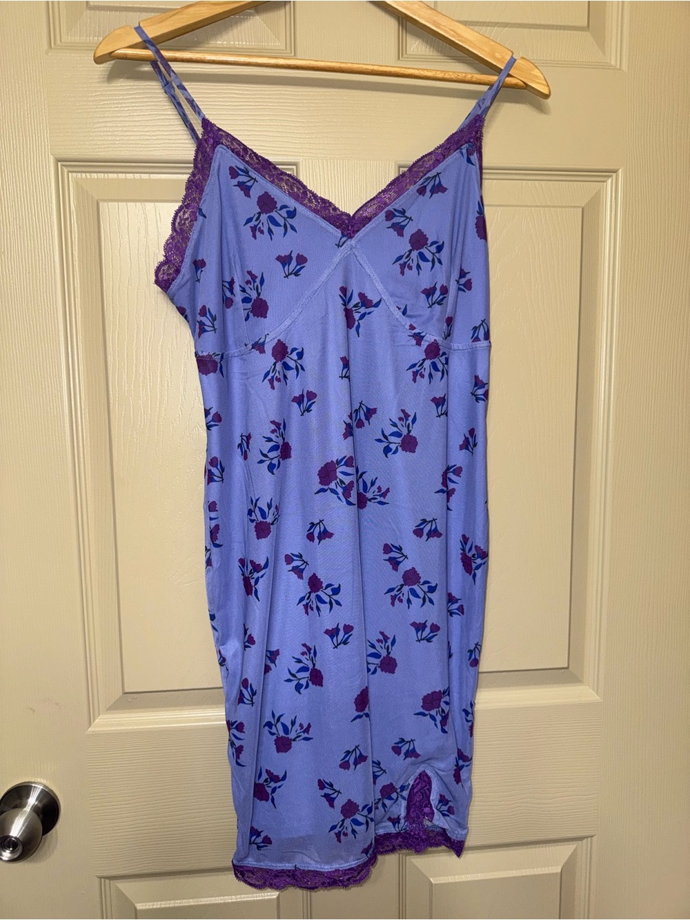 wild fable Purple Floral Lace-Trim Slip Dress